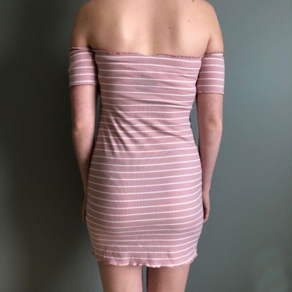 Moving sale! EUC WILA Pink White Stripe Knit Sweetheart Bodycon Mini Medium - Picture 3 of 6